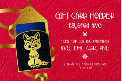 Cute Wolf | Christmas Gift Card Holder | Paper Craft Template