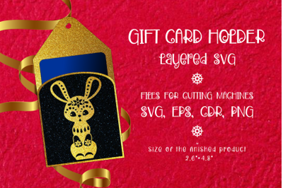 Cute Bunny | Christmas Gift Card Holder | Paper Craft Template