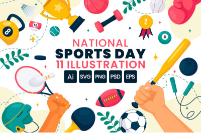 11 National Sports Day Illustration