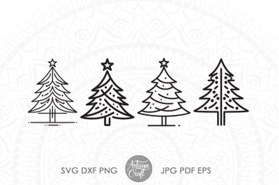 Abstract Christmas Trees SVG cut files