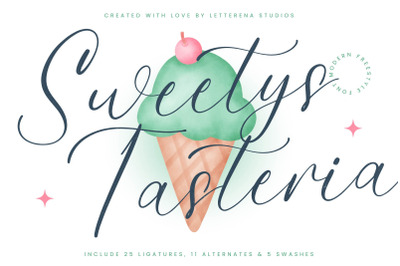 Sweetys Tasteria - Modern Freestyle Font