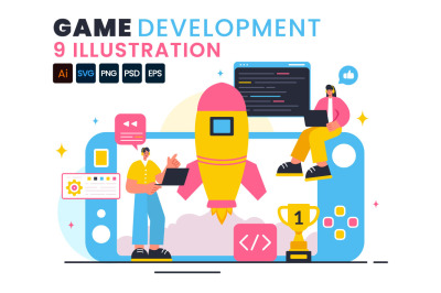 9 Video Game Development Illustration