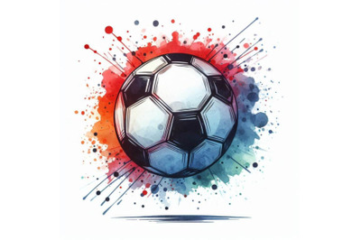 Soccer ball. football watercolor hand drawn