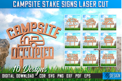 Campsite Stake Sign Bundle | 3D Sign | Camping Vibes | Adventure |CNC