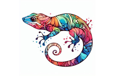 Lizard watercolor illustration