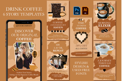 Elegant Luxury Coffee Social Media Story Templates