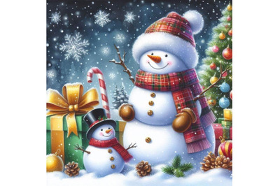 New year snowman. and Christmas decoration. watercolor il