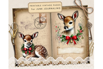 Vintage Victorian Christmas Junk Journal Kit with Digital Ephemera and