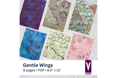 Digital Collage Paper - Gentle Wings