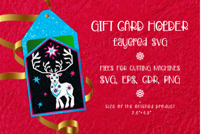 Reindeer| Christmas Gift Card Holder | Paper Craft Template