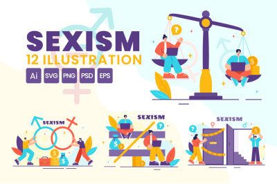 12 Sexism Men and Women Illustration