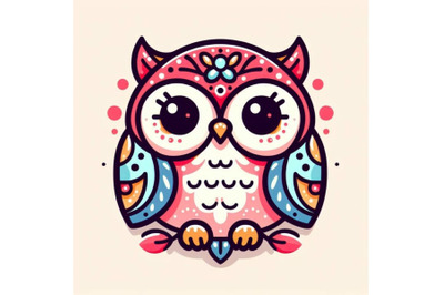 Owl. cute owl. cartoon bird