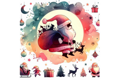 Watercolor Santa Claus. Santa Claus Christ