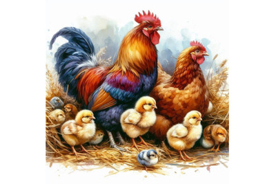 Poultry farming. Chicken breeds series. domestic farm bird