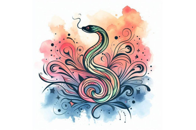Snake. Snake watercolor
