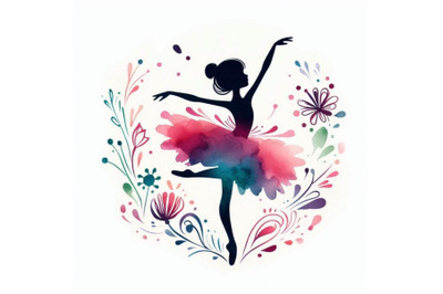 Cute girl. Ballerina. Cute ballerina girl. Ballerina watercolor