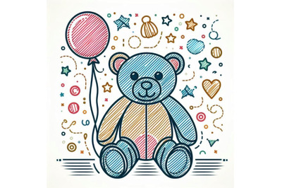 Teddy bear. Toy background for kid Birthd