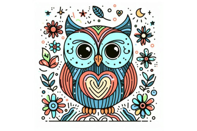 Owl. cute owl. school illustration. ca