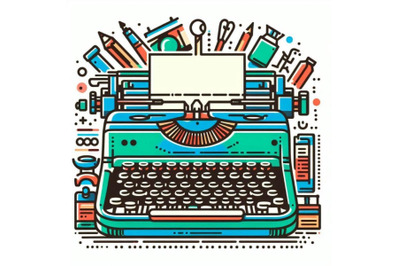 Typewriter. Typewriter illustration. C