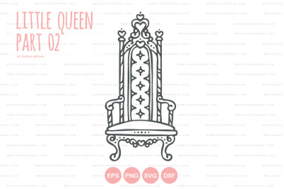 Princess Throne - Little Queen Cutting File SVG DXF