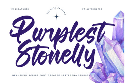 Purplest Stonelly - Beautiful Script Font