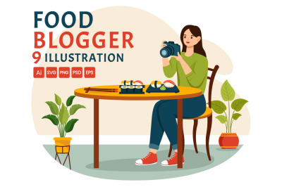 9 Food Blogger Illustration