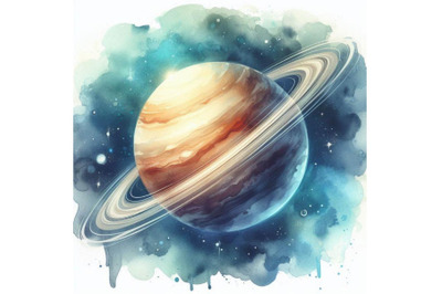 Uranus. Uranus watercolor background