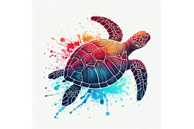 Sea turtle T-shirt graphics. sea turtl