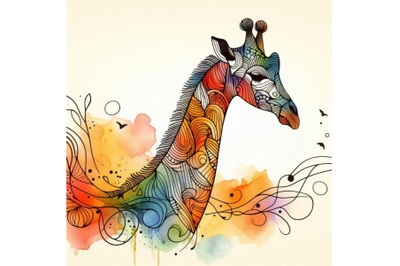 Giraffe. Giraffe illustration watercolo