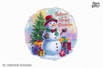 Christmas Snowman PNG Sublimation