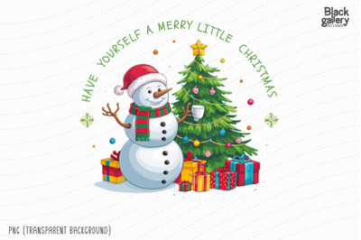 Christmas Snowman PNG Sublimation