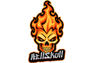 Hellskull esport mascot logo design