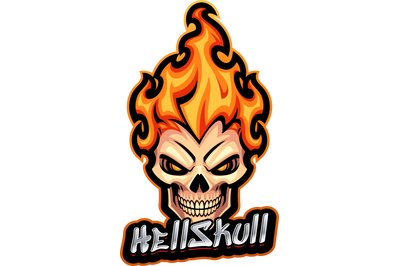 Hellskull esport mascot logo design