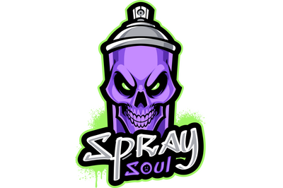 Spray soul esport mascot logo design