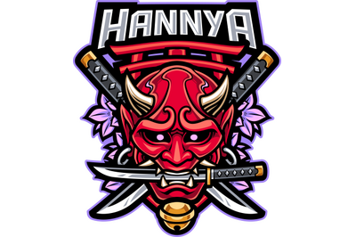 Hannya head esport mascot logo design