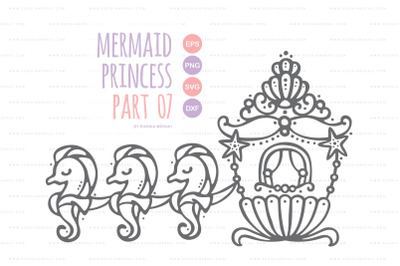 Ocean chariot Sea carriage Seahorse - Mermaid Princess 07