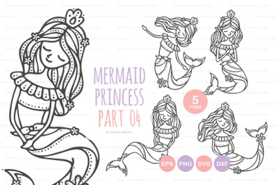 Mermaid Princess 04 - cutting file sticker svg dxf