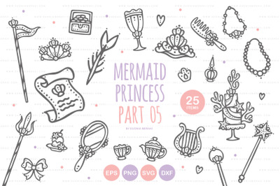 Mermaid Princess 05 - Ocean Sea Girl Party Summer Cutting File SVG DXF