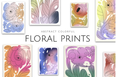 Abstract colorful FLORAL PRINTS