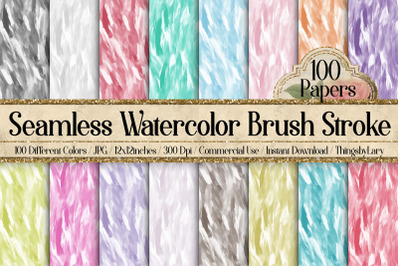 100 Seamless Watercolor Brush Stroke Digital Papers