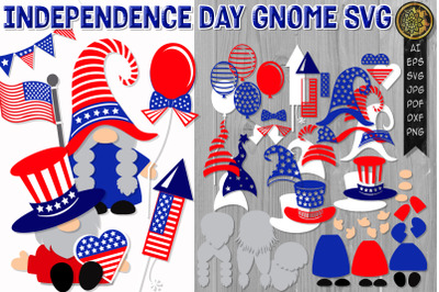 Independence Day Gnome SVG Clipart Set