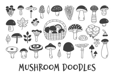 Mushroom Doodles PNG Clipart