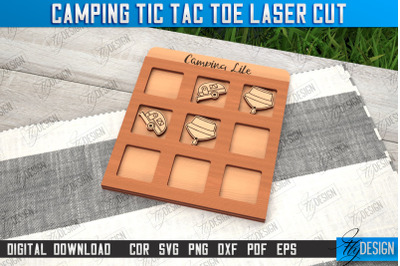 Camping Tic Tac Toe | Wooden Game Design | Adventure Vibes | CNC File