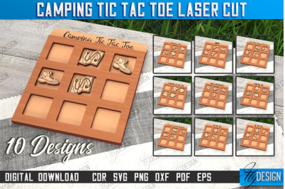 Camping Tic Tac Toe Bundle| Wooden Game Design | Adventure Vibes