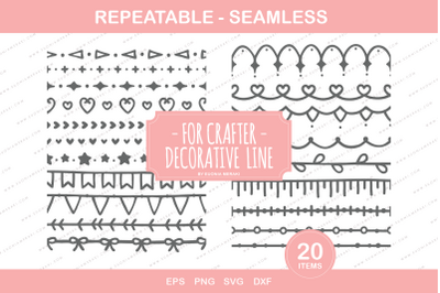 For Crafter - Decorative Line border svg dxf png eps repeatable