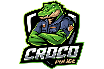 Crocodile police esport mascot logo design