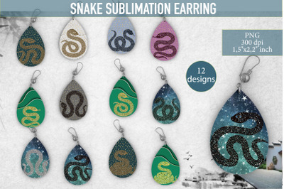 Snake Teardrop Earring Sublimation bundle