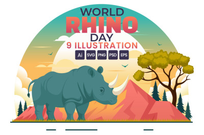 9 World Rhino Day Illustration