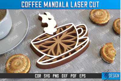 Coffee Mandala Laser Cut | 3D Coffee Cup | 3D Template | CNC File