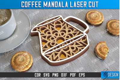 Coffee Mandala Laser Cut | 3D Coffee Cup | 3D Template | CNC File